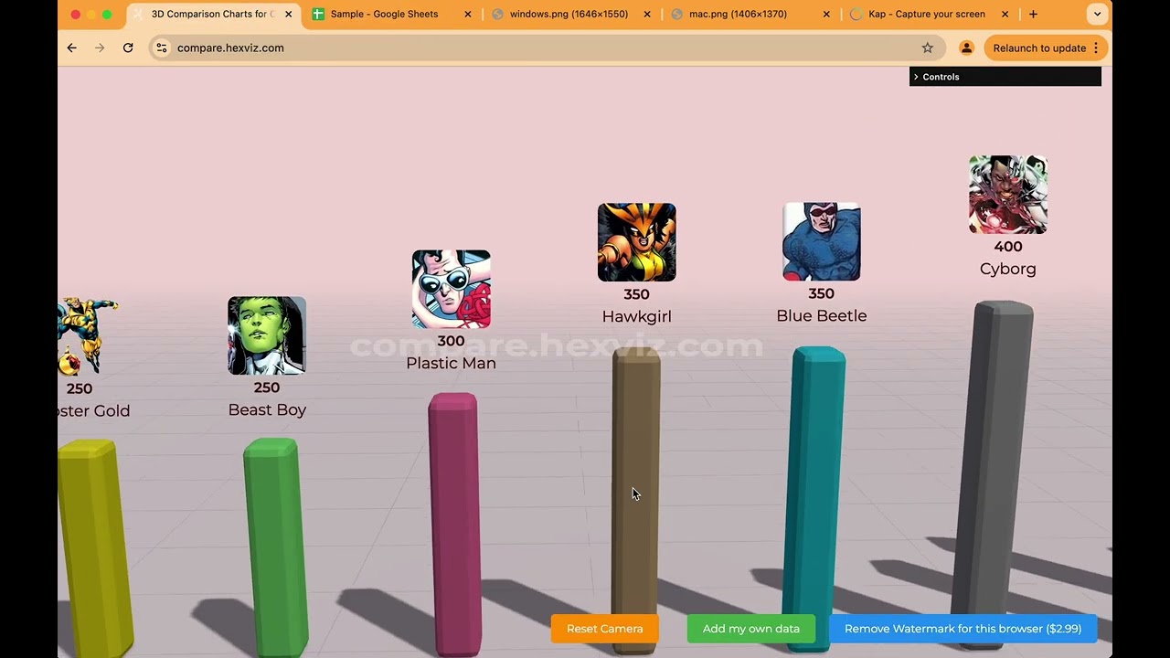Creating 3D bar comparison videos quickly & free