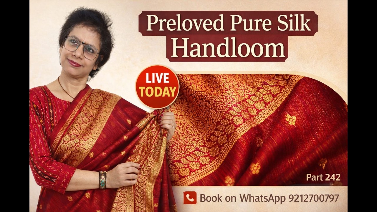 9212700797 Pure silk handloom used sarees/ Pure silk handloom second hand sarees| Part 242