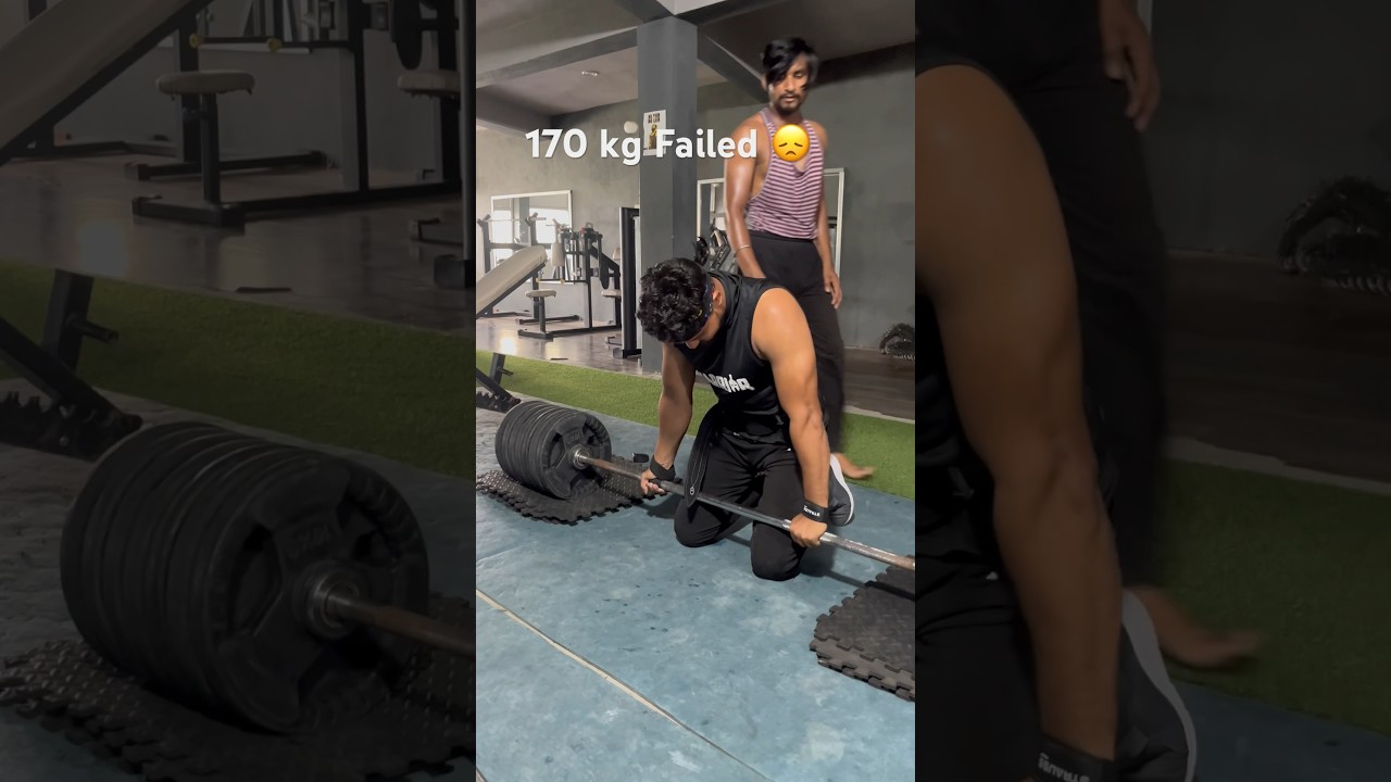 170 kg failed 😞 || #deadlift #170kg