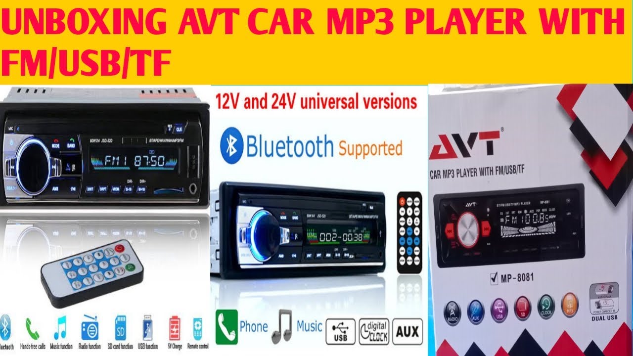 UNBOXING CAR AUTO MP3 PLAYER BLUETOOTH || FULL REVIEW || AVT CAR MP3 PLAYER WITH FM/USB/