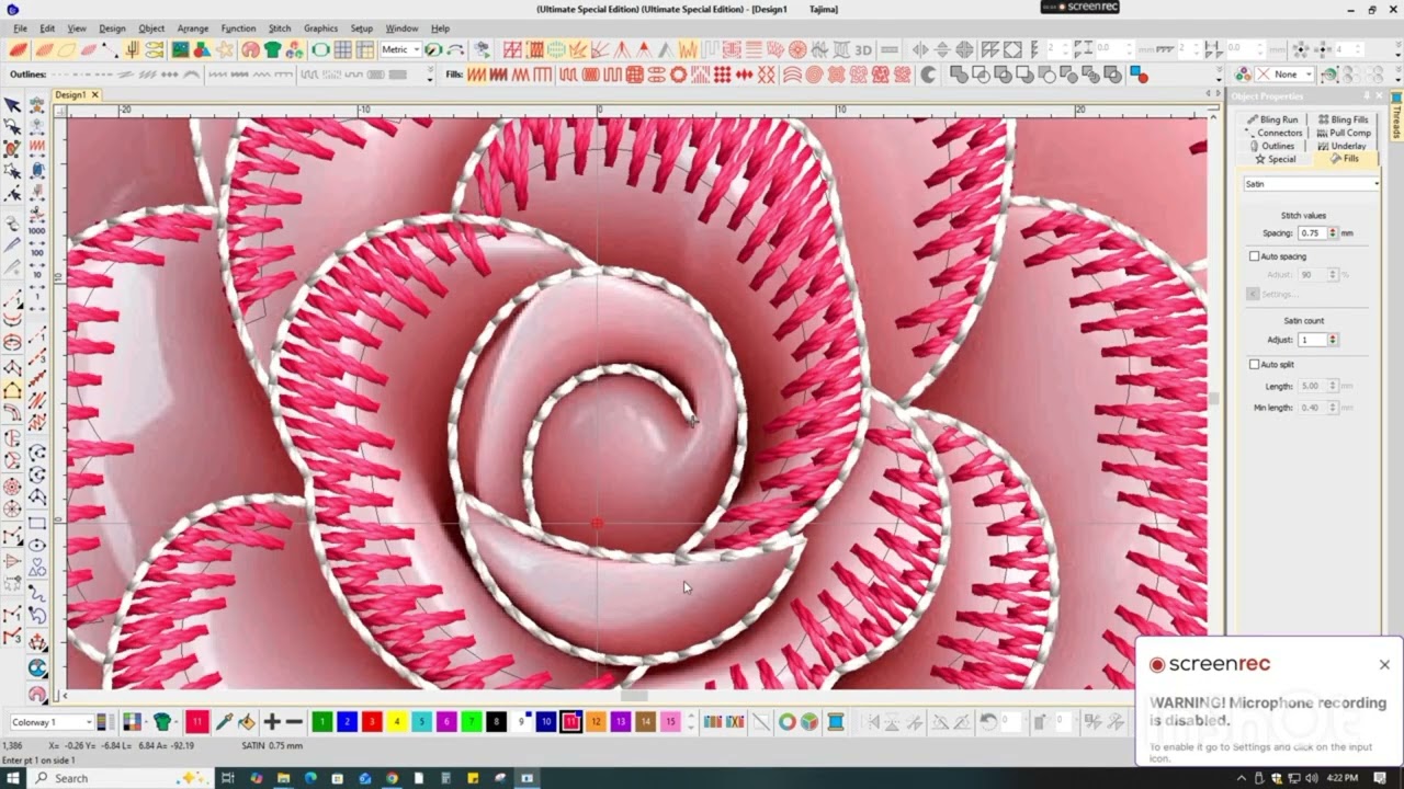Flower (digitize) punching #Logo #Embroidery #Designing #Digitizing #Punching #Wilcome