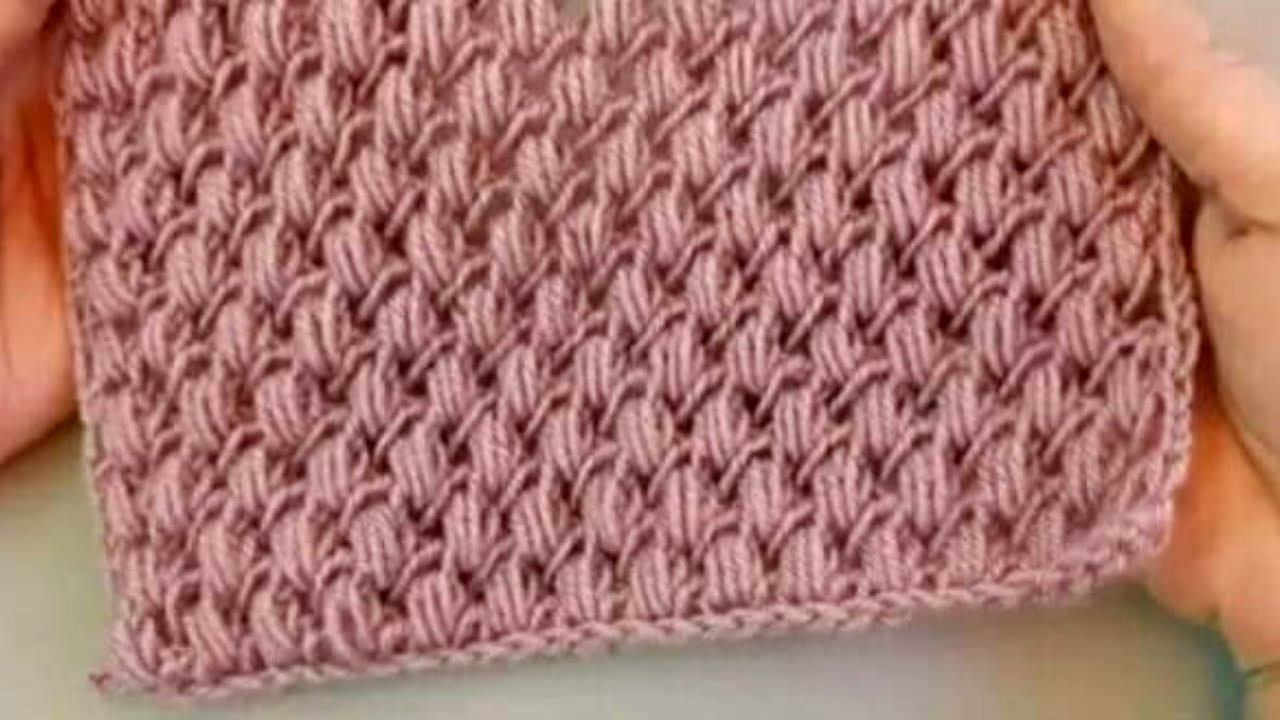 غرزة كروشيه تونسي لعمل البلوزات وبطانية البيبي والشيلان, تكرار سطر واحد