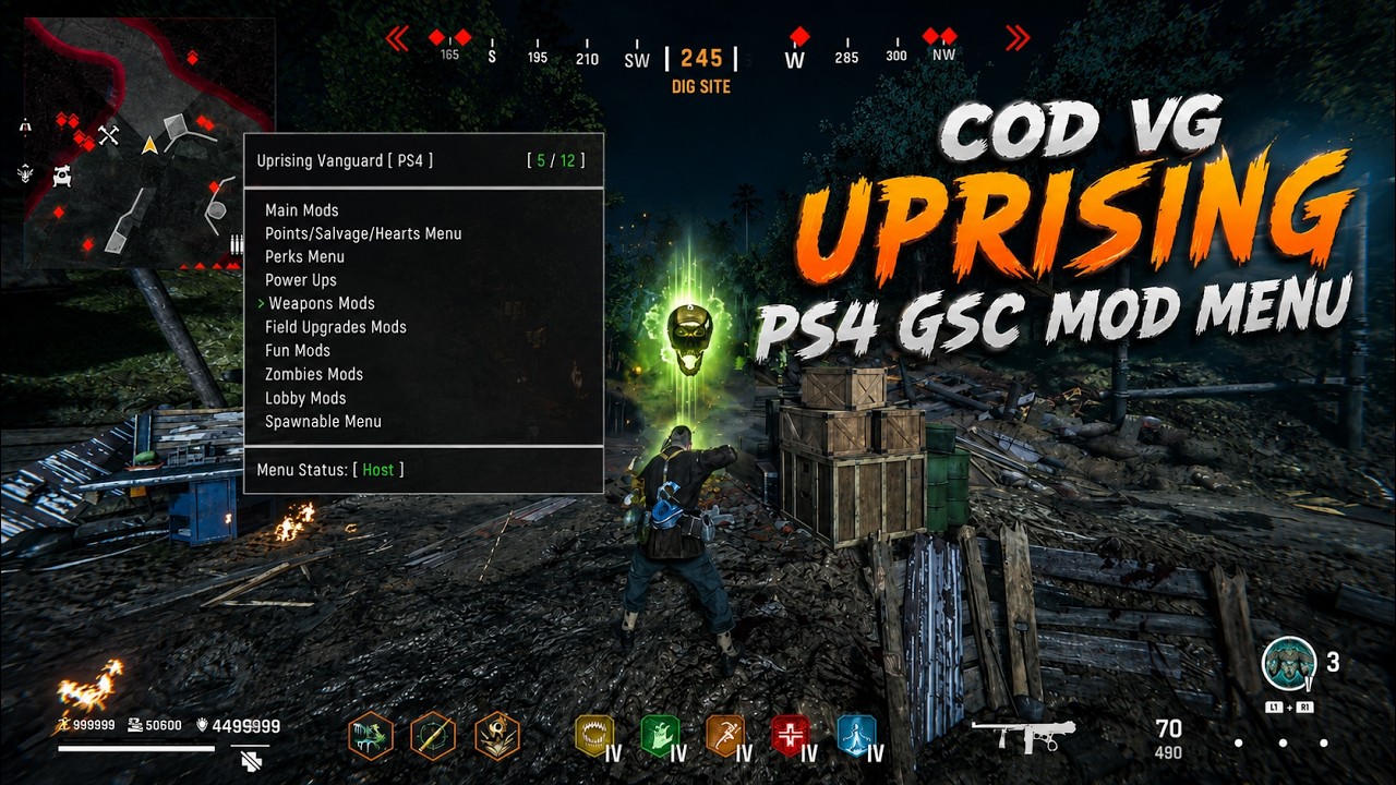 Uprising PS4 COD VG Zombies GSC Mod Menu