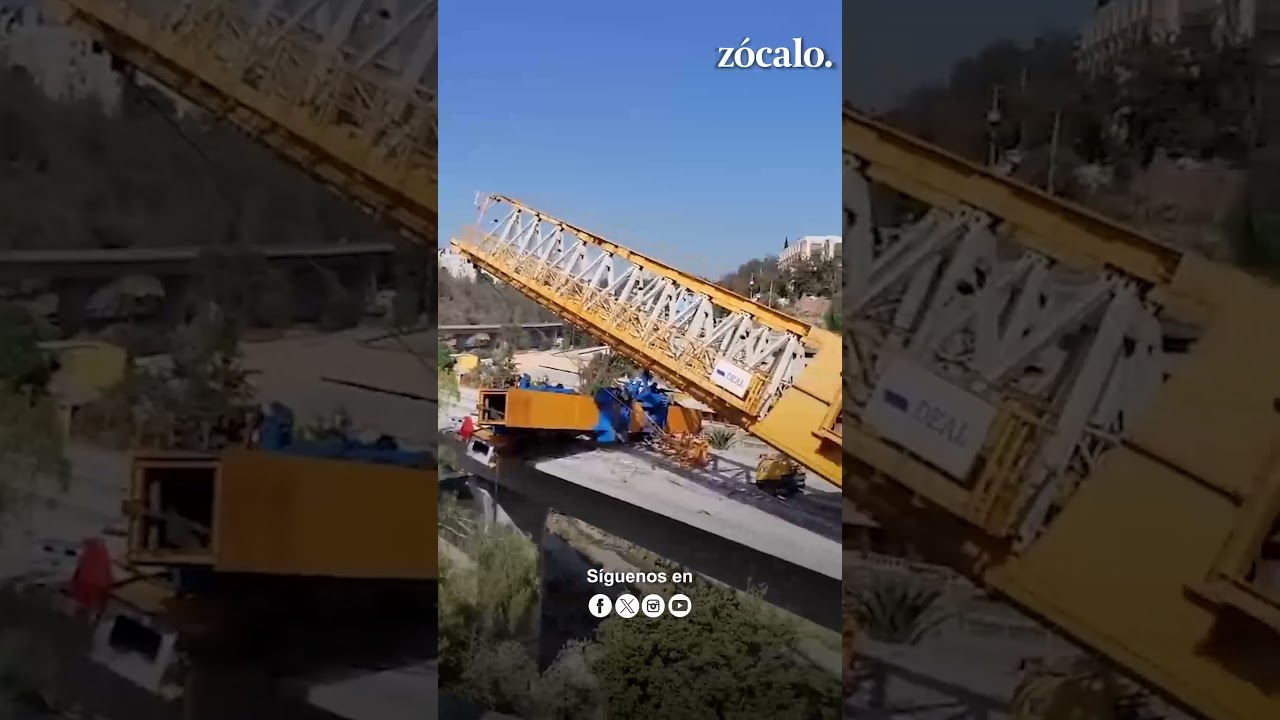 As&iacute; colaps&oacute; la lanzadora de dovelas en obras del Tren Interurbano
