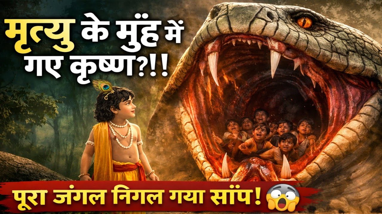 😱 जब मृत्यु ने मुँह खोल दिया! | अघासुर वध लीला 🐍💙 | श्रीकृष्ण बाल लीला | Bhakti Ki Kahaniyaan