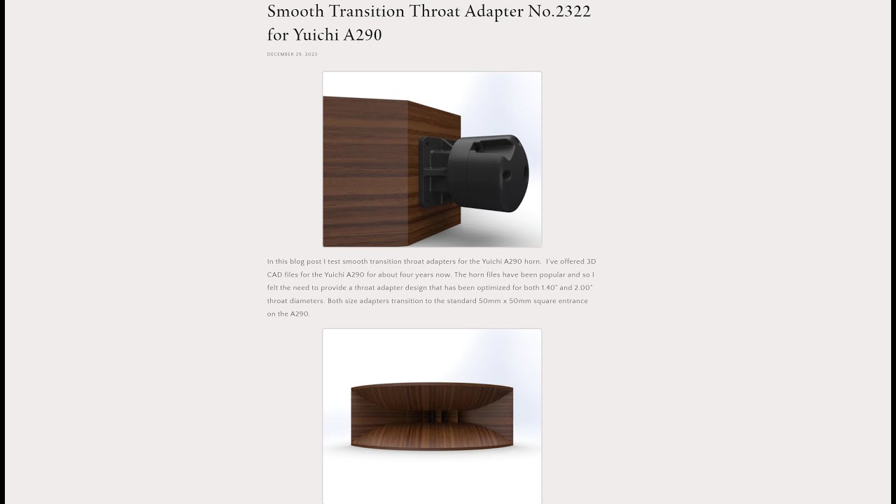 Smooth Transition Throat Adapter No.2322 for Yuichi A290