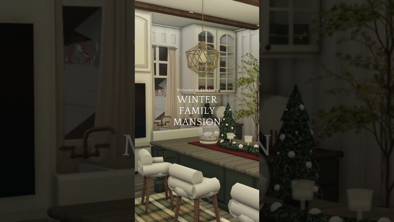 Bloxburg 2 Story Realistic Winter Family Mansion ❄️🎄 