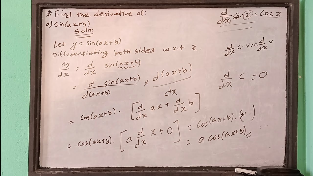Learning to find the derivative of a Trignometric function. Derivative #10-Slope of Trigno Functions