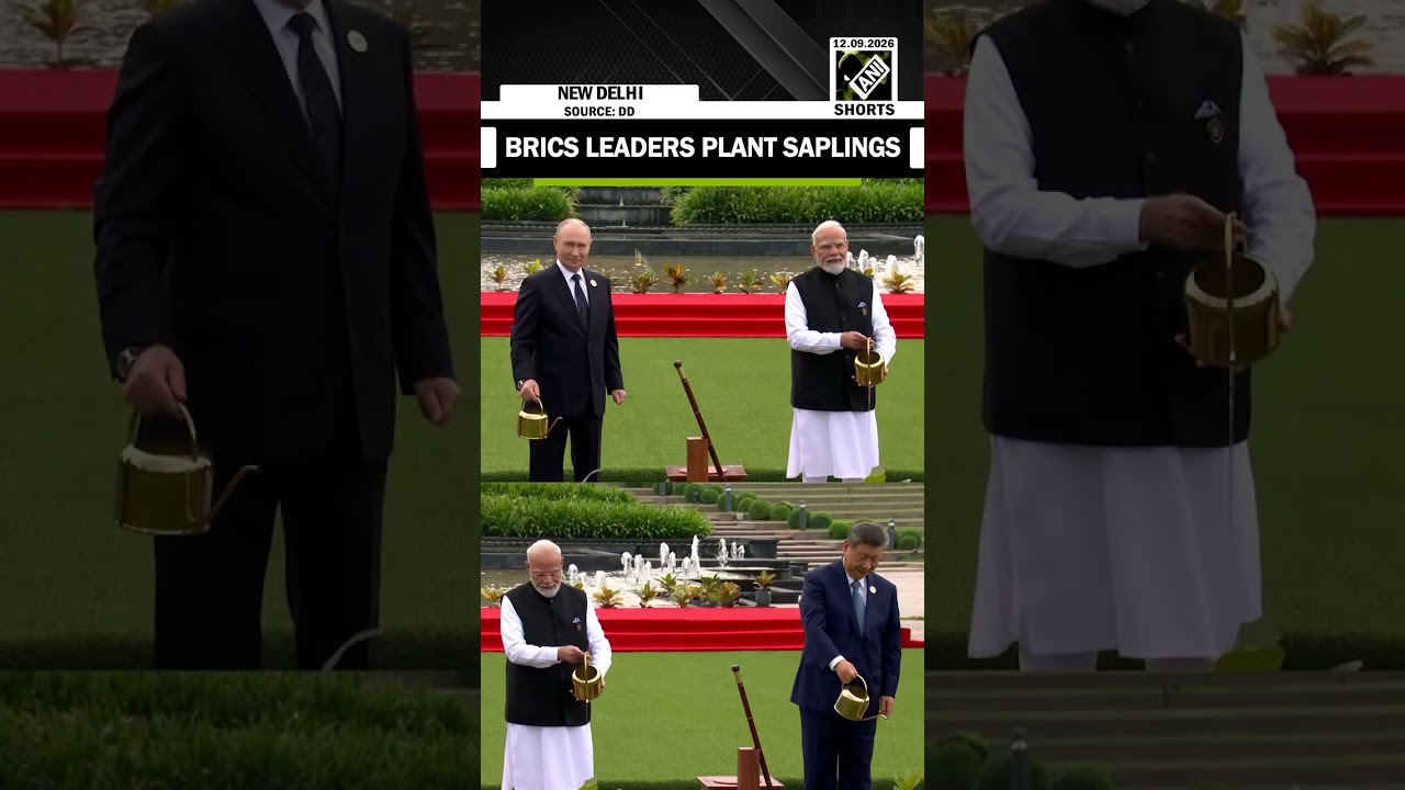 BRICS Go Green: PM Modi, Xi Jinping, Putin & world leaders plant saplings at Bharat Mandapam