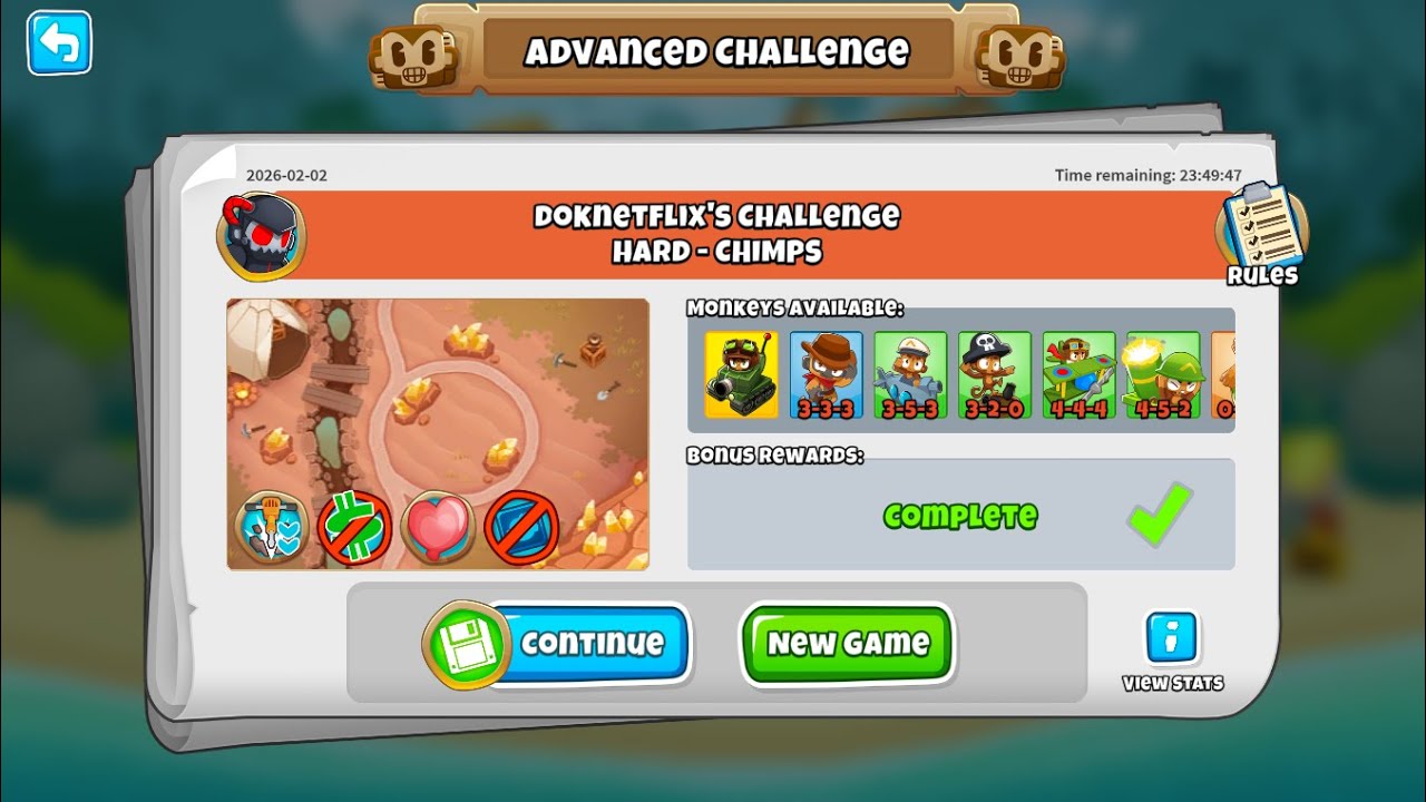 Bloons TD 6 Advance Challenge - Doknetflix's Challenge - 2/2/2026