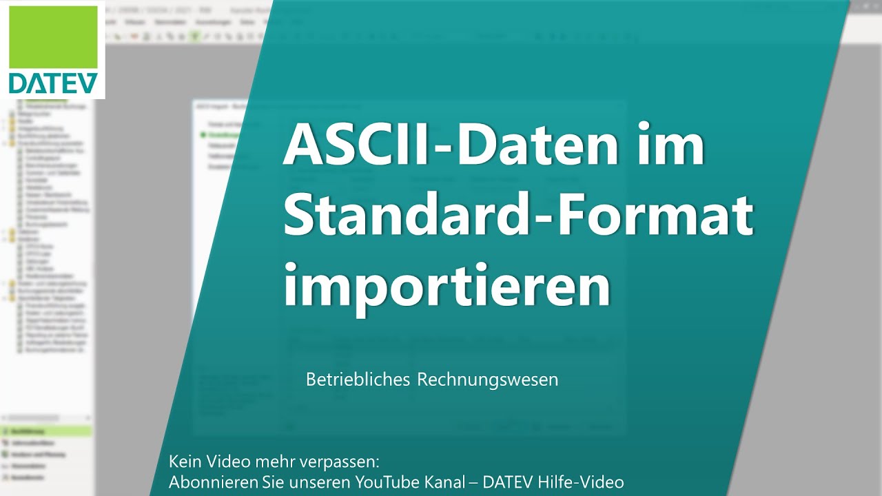 ASCII-Daten im Standard-Format importieren