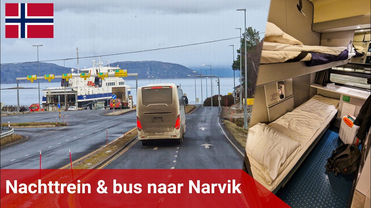 Per SLAAPTREIN en BUS door de NOORSE FJORDEN naar NARVIK #BartVlog