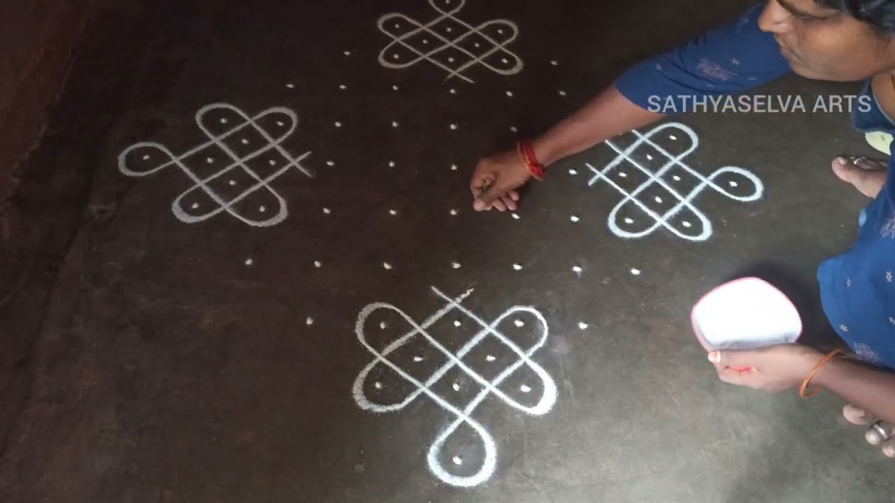 11 dots margazhi madha sikku kolam | Dhanur madha kolam | simple kambi kolam | SathyaSelva Arts