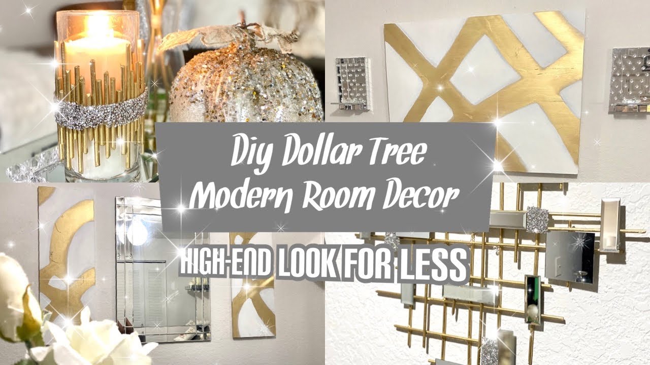 DIY Dollar Tree / Gold Modern Wall Art / Glam Room Decor Ideas
