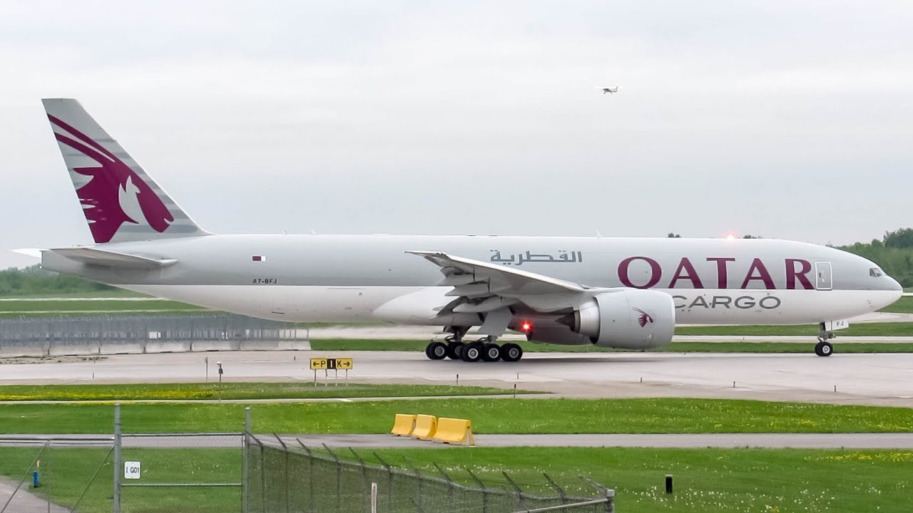 Qatar Cargo Boeing 777-FDZ (B77F) departing Montreal- Mirabel (YMX/ CYMX)