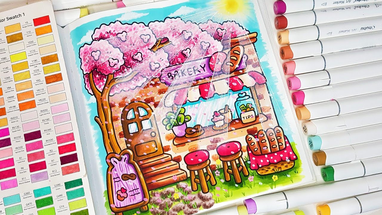 Color With Me (ASMR)| Cozy Corner Coco Wyo Coloring Book |  | Using Ohuhu Markers