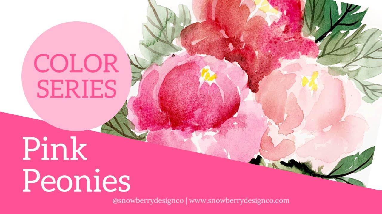 How to Paint Pink Watercolor Peonies | #PaintingForBeginners