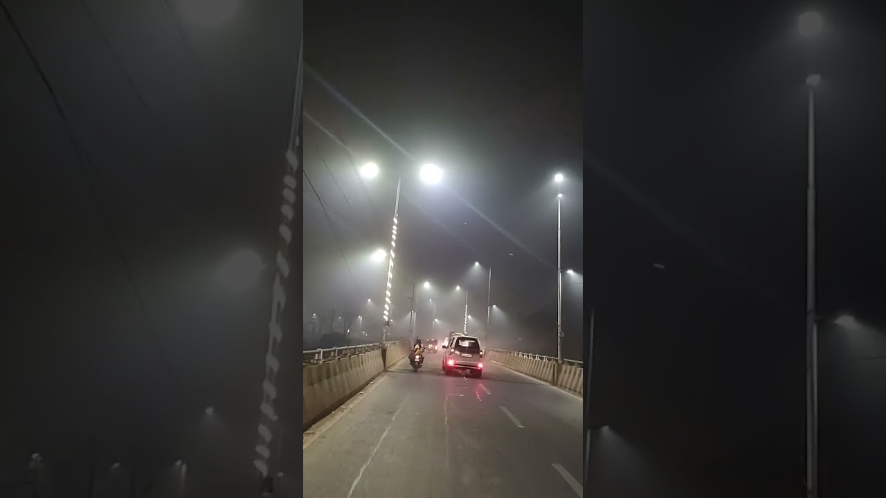heavy traffic with fog in patna