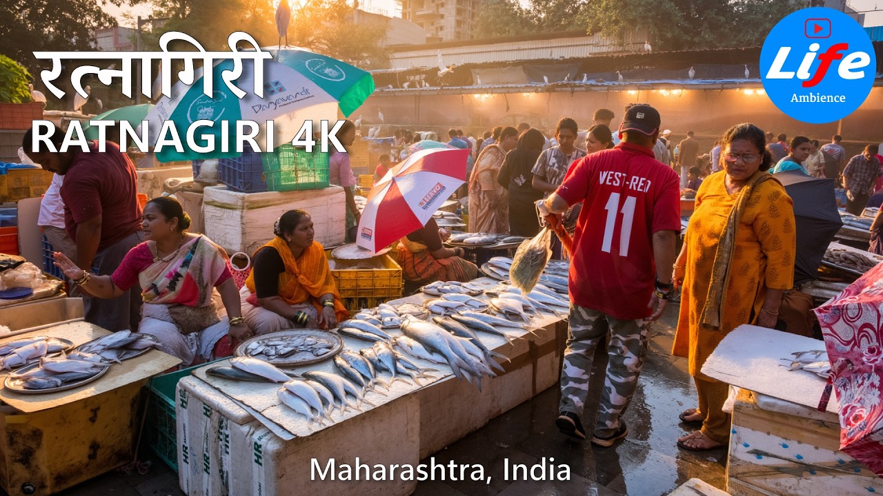 Devrukh Sunday Fish Market Chaos! Maharashtra 🇮🇳, Authentic Konkan Village Life Walk 4K
