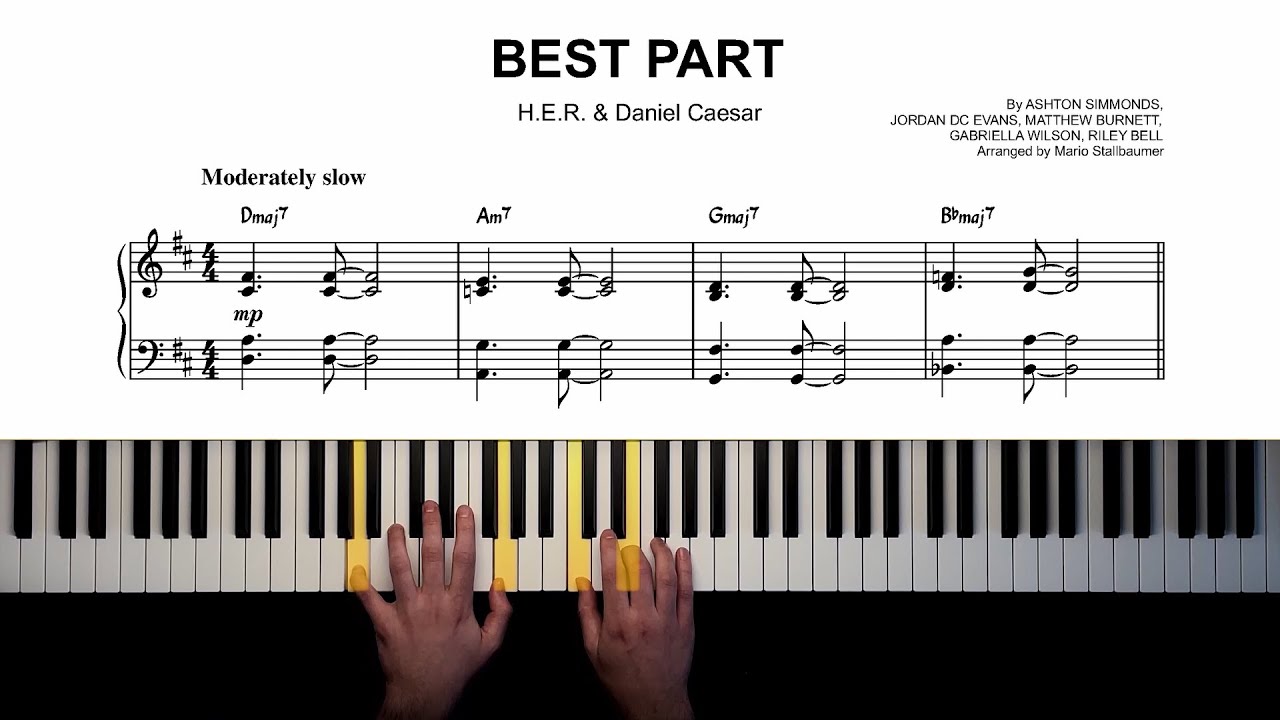 Daniel Caesar ft. H.E.R. - Best Part | Piano Cover + Sheet Music