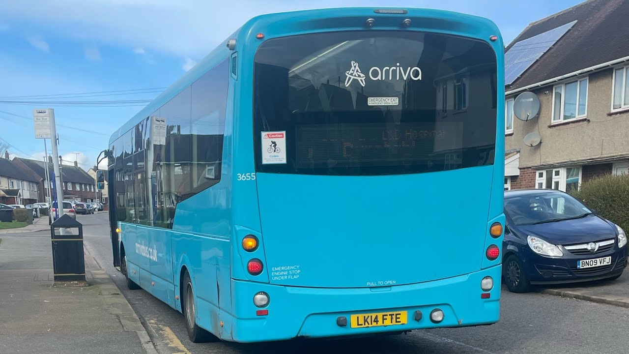 TIRED!! Arriva Beds and Bucks Wright Streetlite DF 3655 LK14 FTE on Route 1