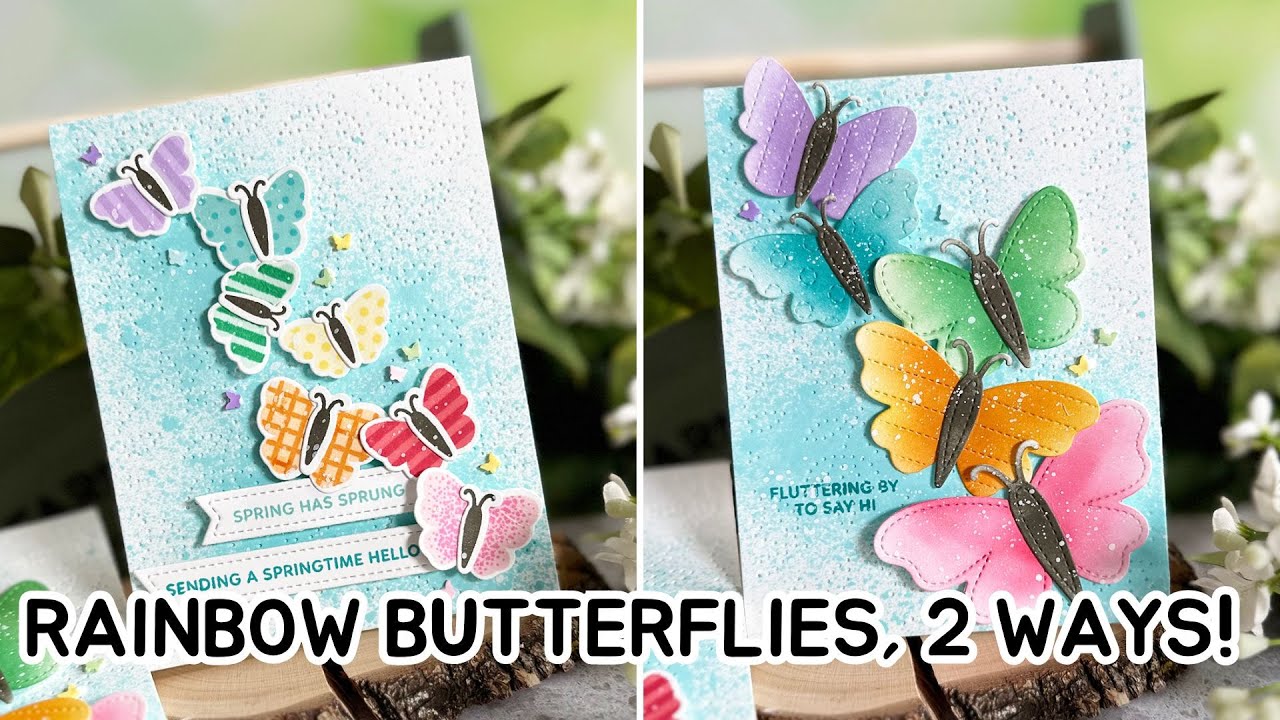 Rainbow Butterflies Cards, 2 Ways! (Pretty Pink Posh March 2024 Release)