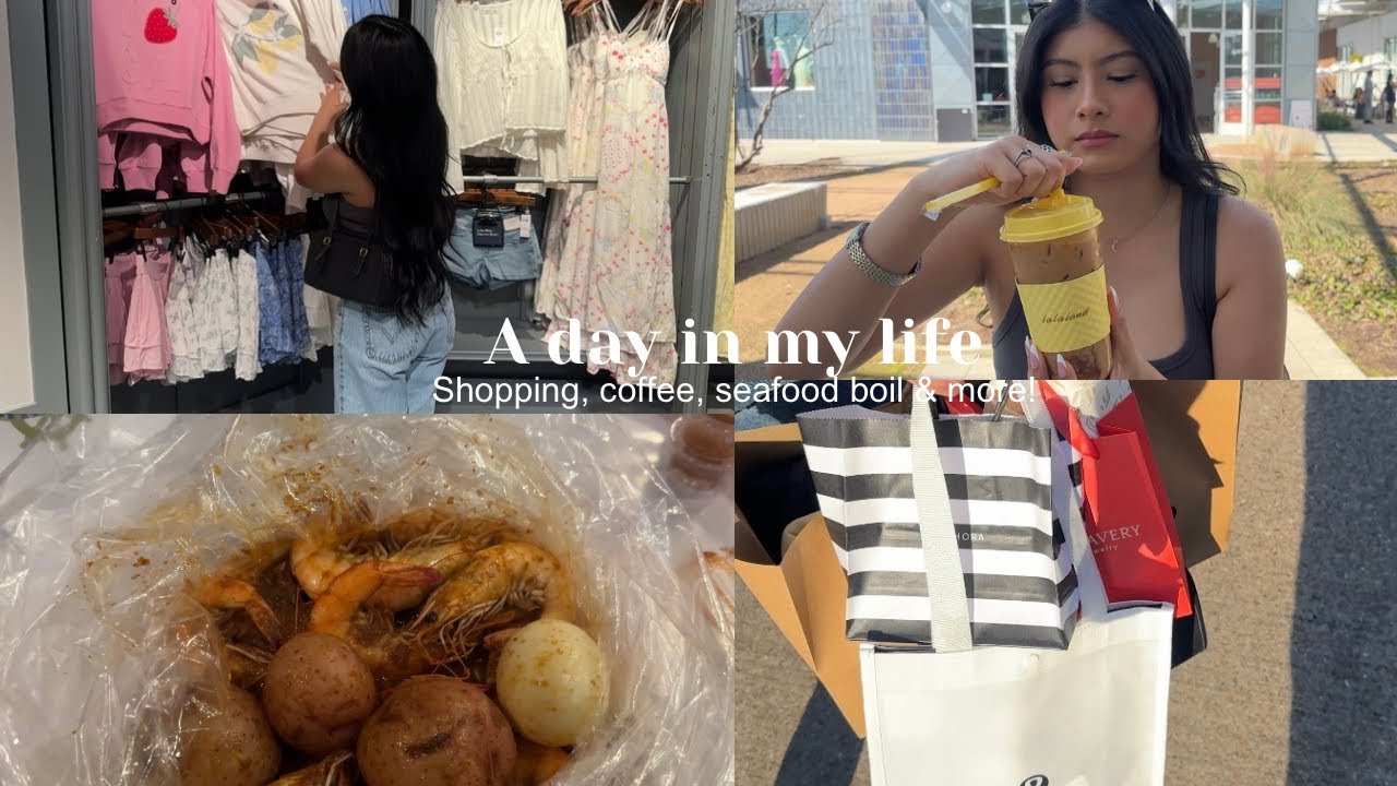 A day in my life☁️Shopping, Coffee, Seafood, date w my boyfriend & more!