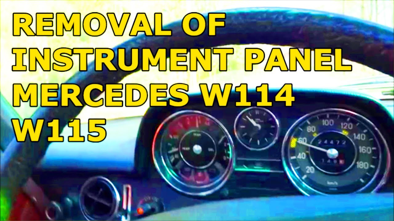 #31 How to remove instrument panel and bulb replacement Mercedes W114 W115. Gauge cluster. Gauges.