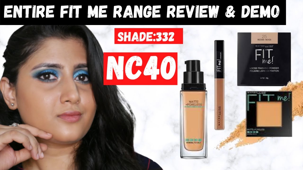 Maybelline Fit Me foundation 332 golden caramel- Maybelline fit me range Review and Demo|NC40 Skin
