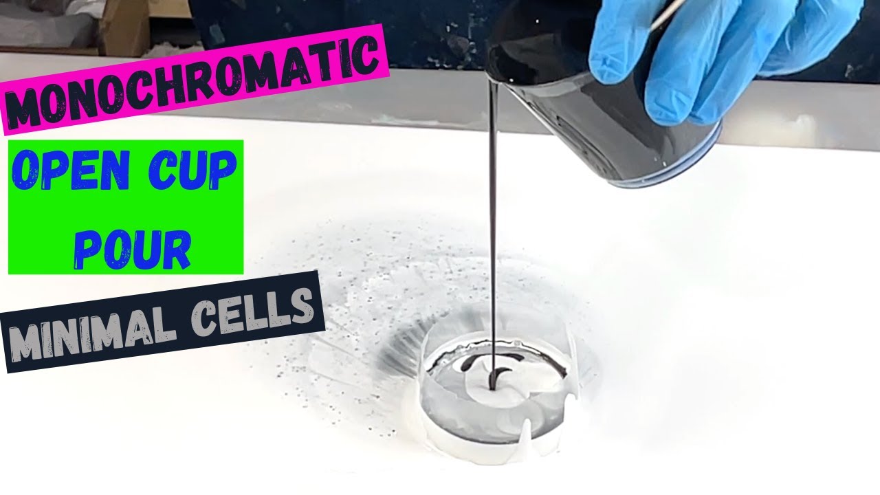 AMAZING! Monochromatic Open Cup Pour~Getting Cells~Acrylic Pour~104