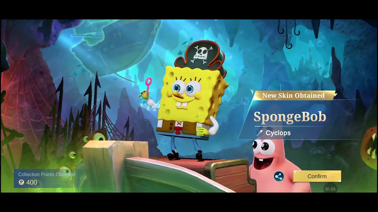 MOBILE LEGENDS SPONGEBOB SKIN &deg;&bull;♡♡ 🧽👔🌟⭐️💫🌠