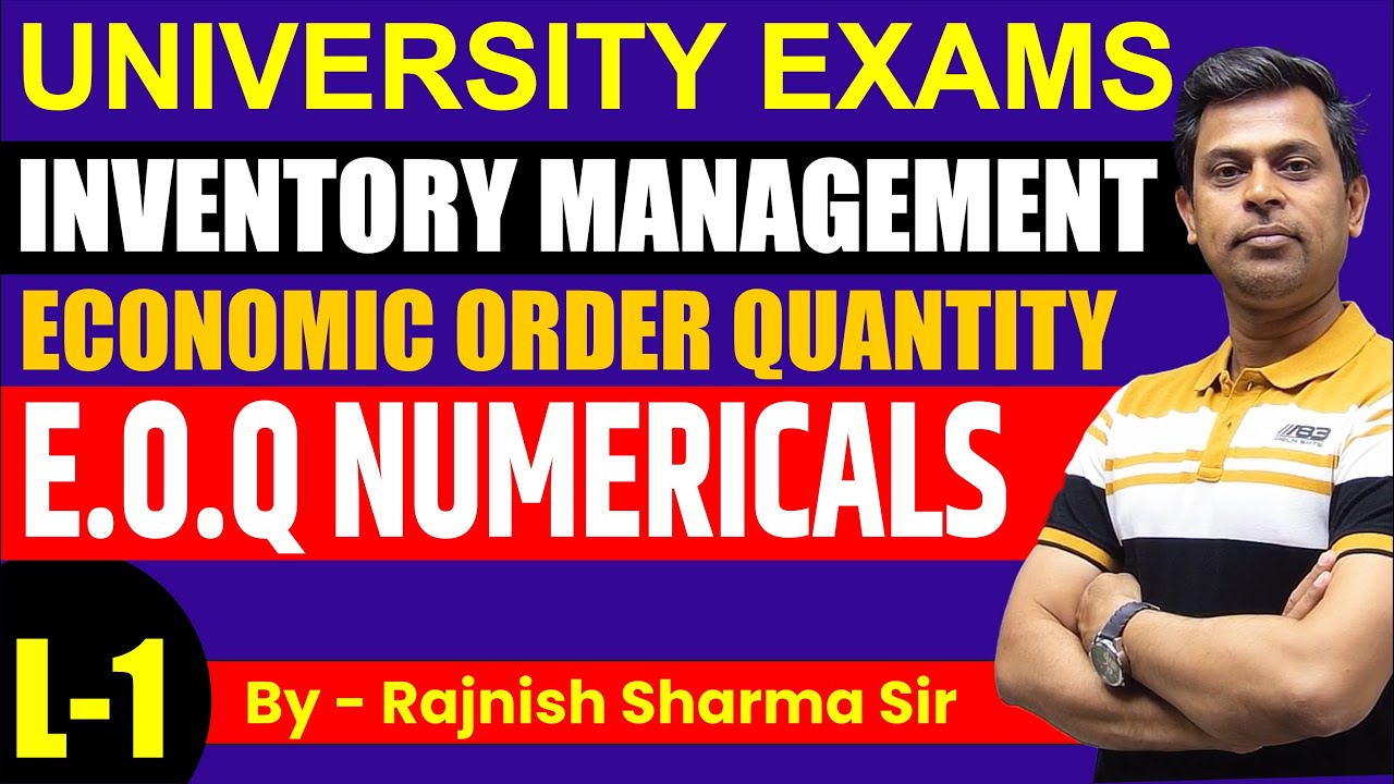 EOQ | EOQ Models | Economic Order Quantity | EOQ Inventory Management in Hindi | Inventory Models |