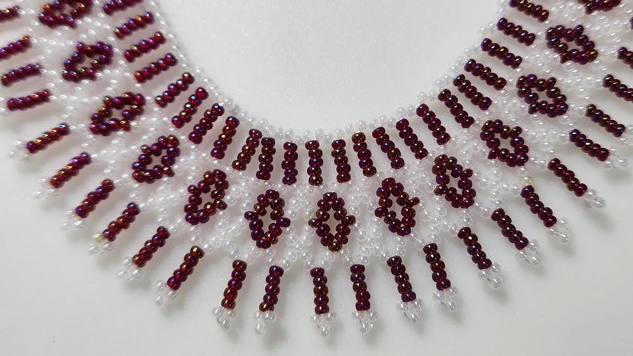 🌸🌺Cómo hacer un hermoso collar con mostacilla checa.