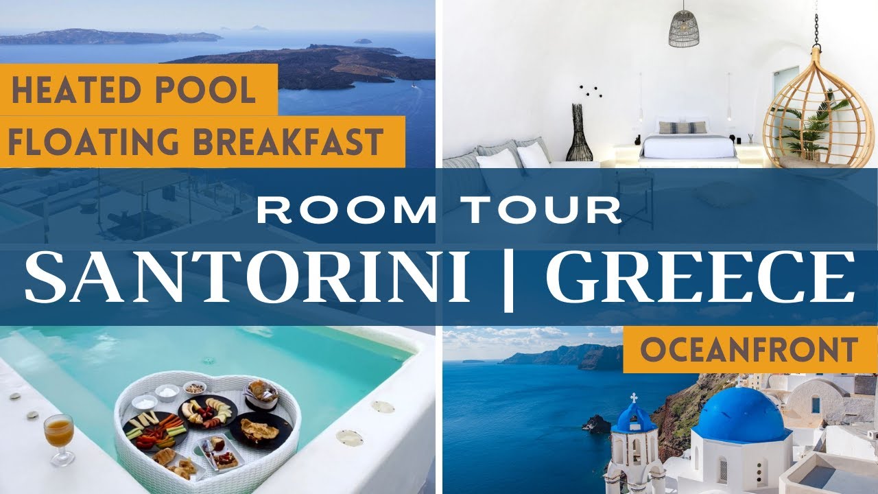 Santorini Greece vlog | Best Airbnb In Santorini Tour- Oceanfront suite with floating breakfast