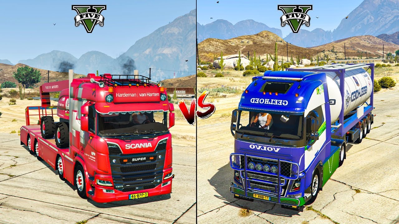 GTA 5 Scania Cargo Trailer VS Volvo Oil Tanker - Which is Best ?  @twin.gaming6786