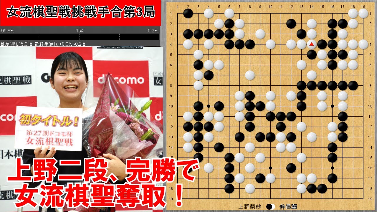 【女流棋聖戦】仲邑菫女流棋聖VS上野梨紗二段　挑戦手合第3局