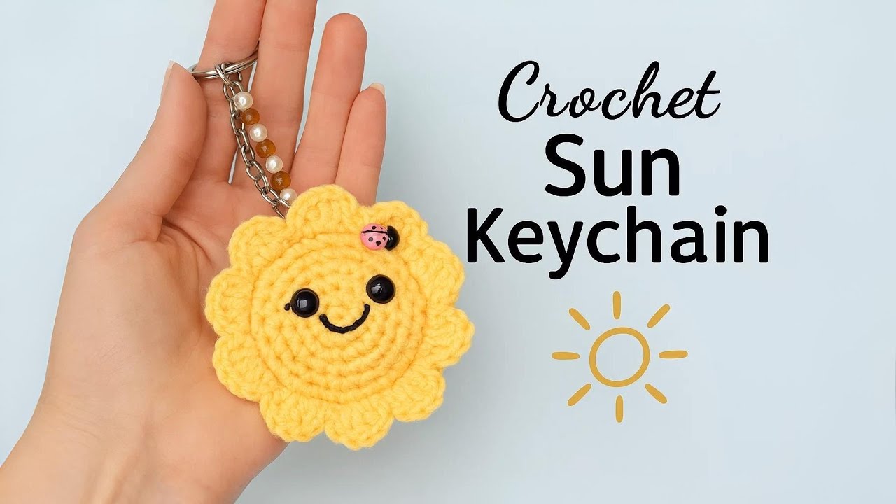 Mini Amigurumi Sun Keychain ☀ | Step-by-Step crochet Tutorial