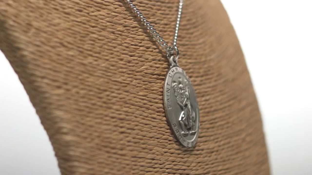Sterling Silver St. Christopher Medal on 24