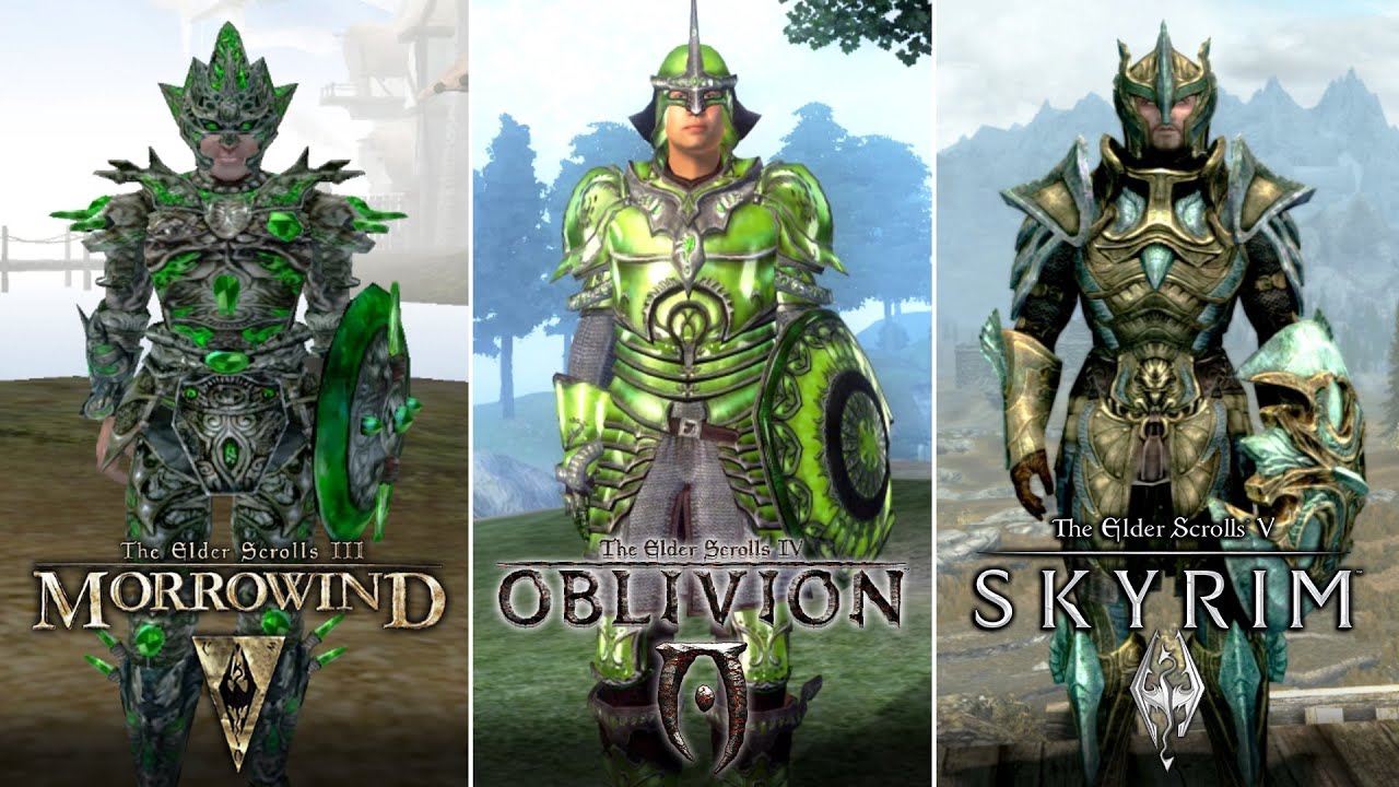 Morrowind vs. Oblivion vs. Skyrim - Armor Sets Comparison