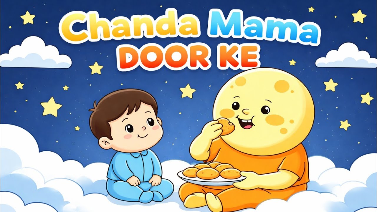 Chanda Mama Door Ke 🌙 | Hindi Nursery Rhyme for Kids | Baby Songs | Kids Rhymes Hindi