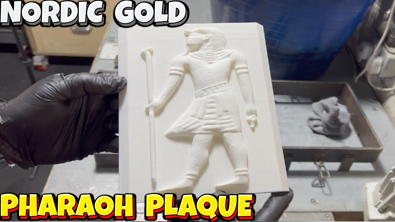 Turning 3D Print into Nordic Gold - Sand Casting a Pharaoh Plaque - Molten Metal - Let's Cook!