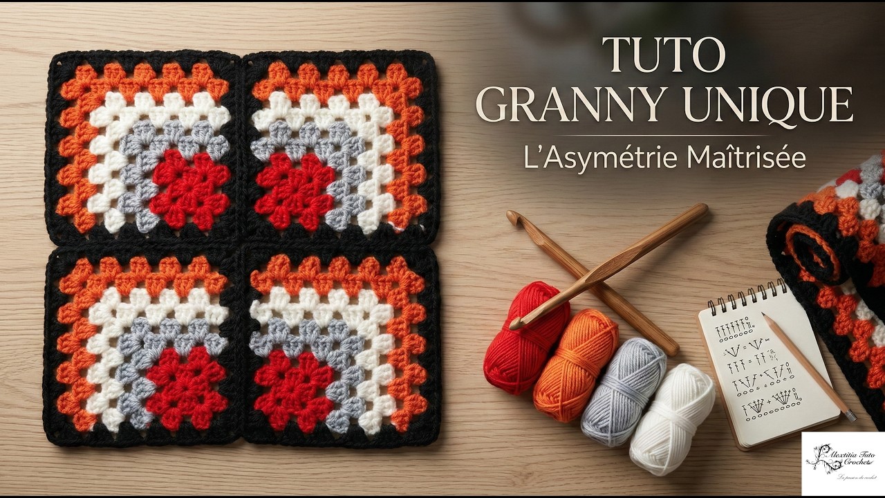 Tuto granny square asymetrique au crochet @Alextitia Tuto Crochet