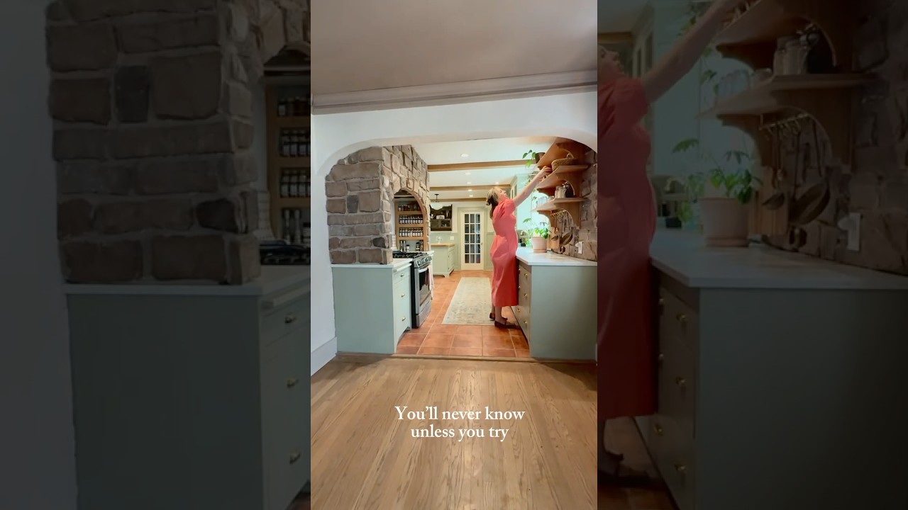 A DIY Stone Arch #cottagecore #cottagekitchen #englishcottage #ovenrange
