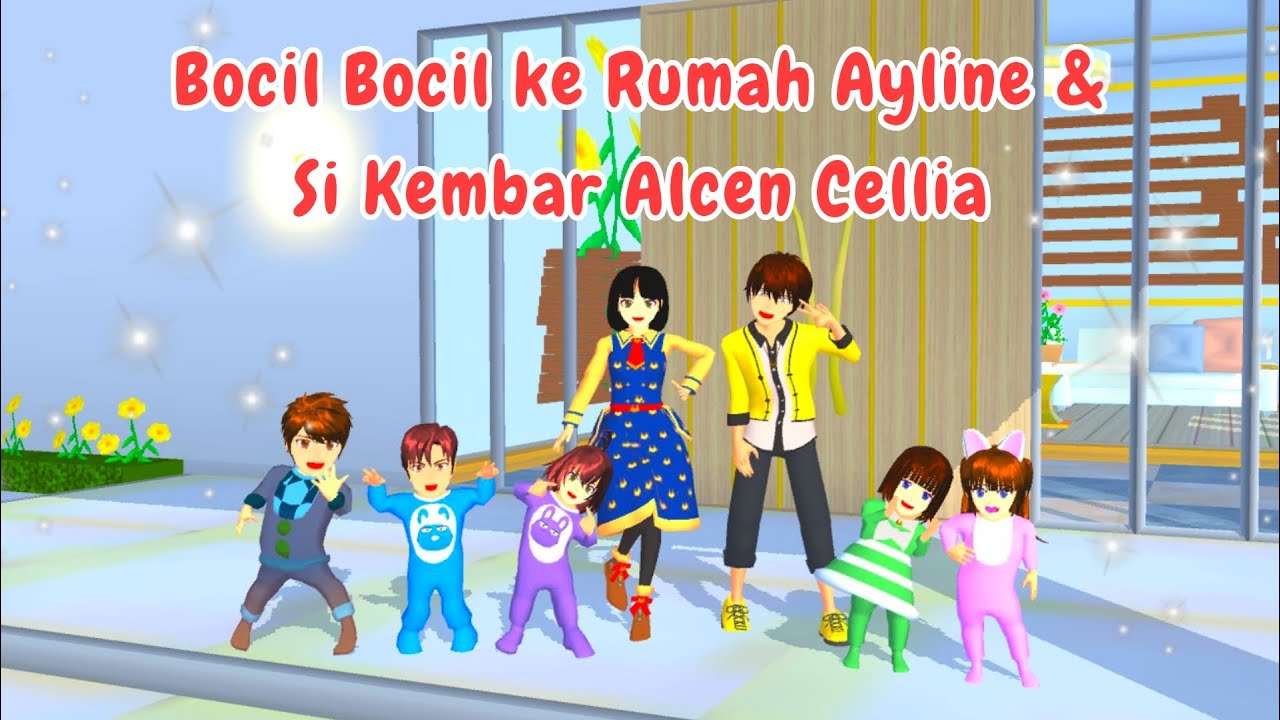 Ayline & Si Kembar Alcen Cellia | Bocil Bocil ke Rumah Ayline | Sakura School Simulator