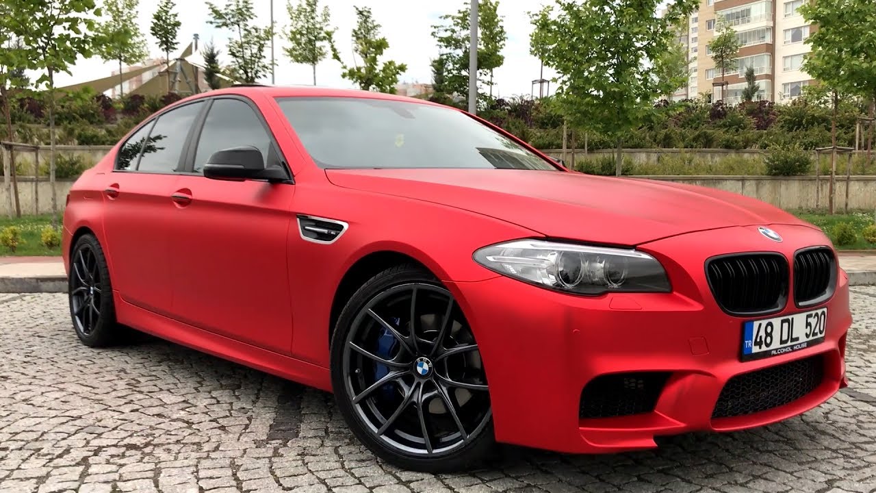 BMW F10 M5 DÖNÜŞÜMÜ ve Matte Satin Chrome KIRMIZI Kaplama Uygulaması ( GMG Garage )