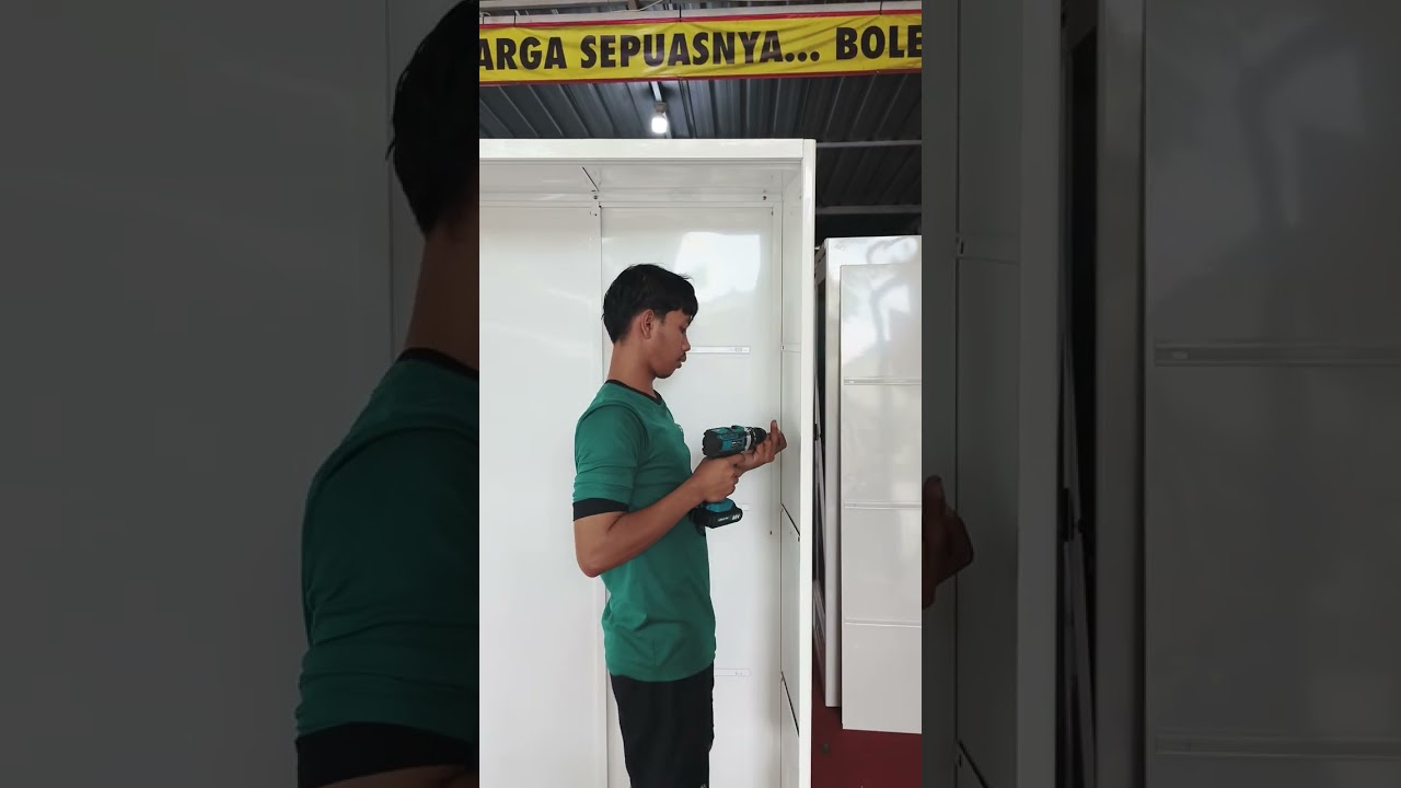 LINOZ (160CM) PINTU 3 JUMBO. MERAKIT LEMARI BESI PINTU 3 UKURAN 160 CM MERK LINOZ