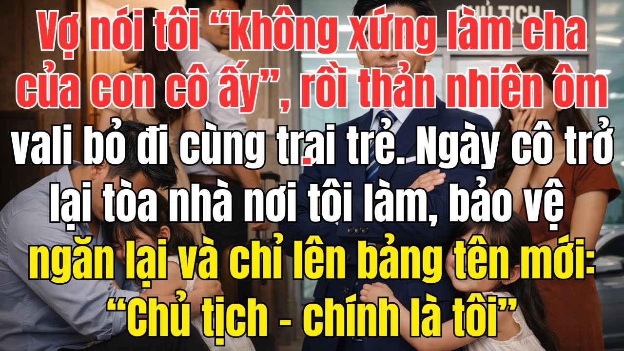 Vợ bảo tôi không xứng làm cha, rồi bỏ đi cùng trai trẻ... 3 năm sau, tôi là Chủ tịch công ty...