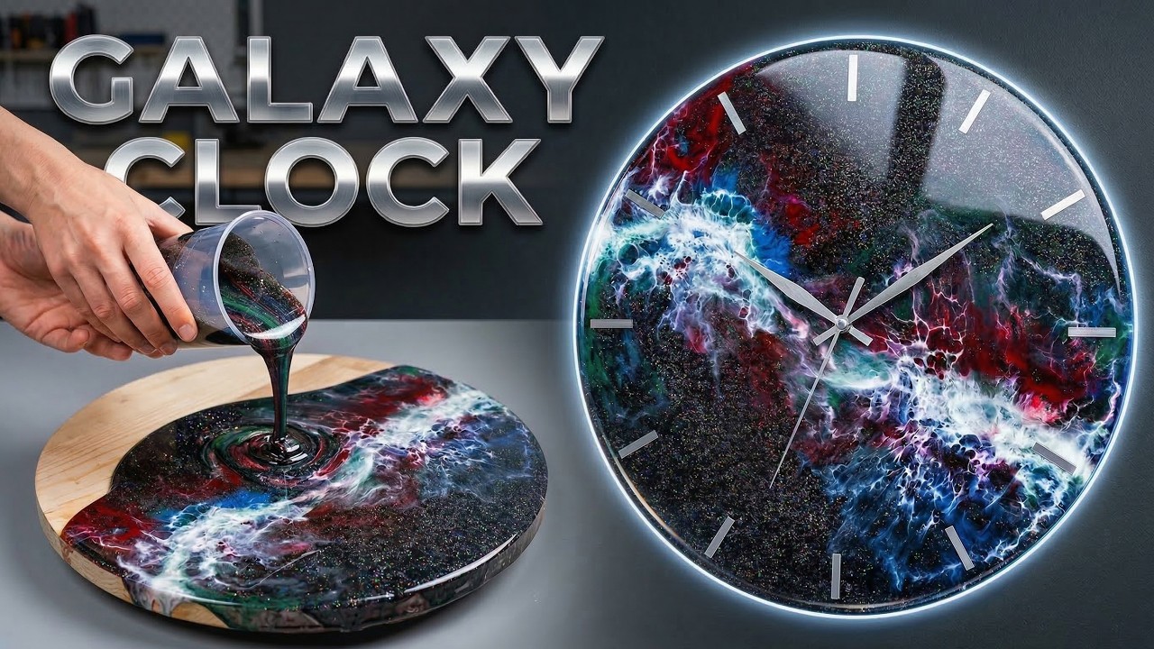 Making a Stunning Galaxy Resin Clock | Satisfying Epoxy Pour – Resin Art