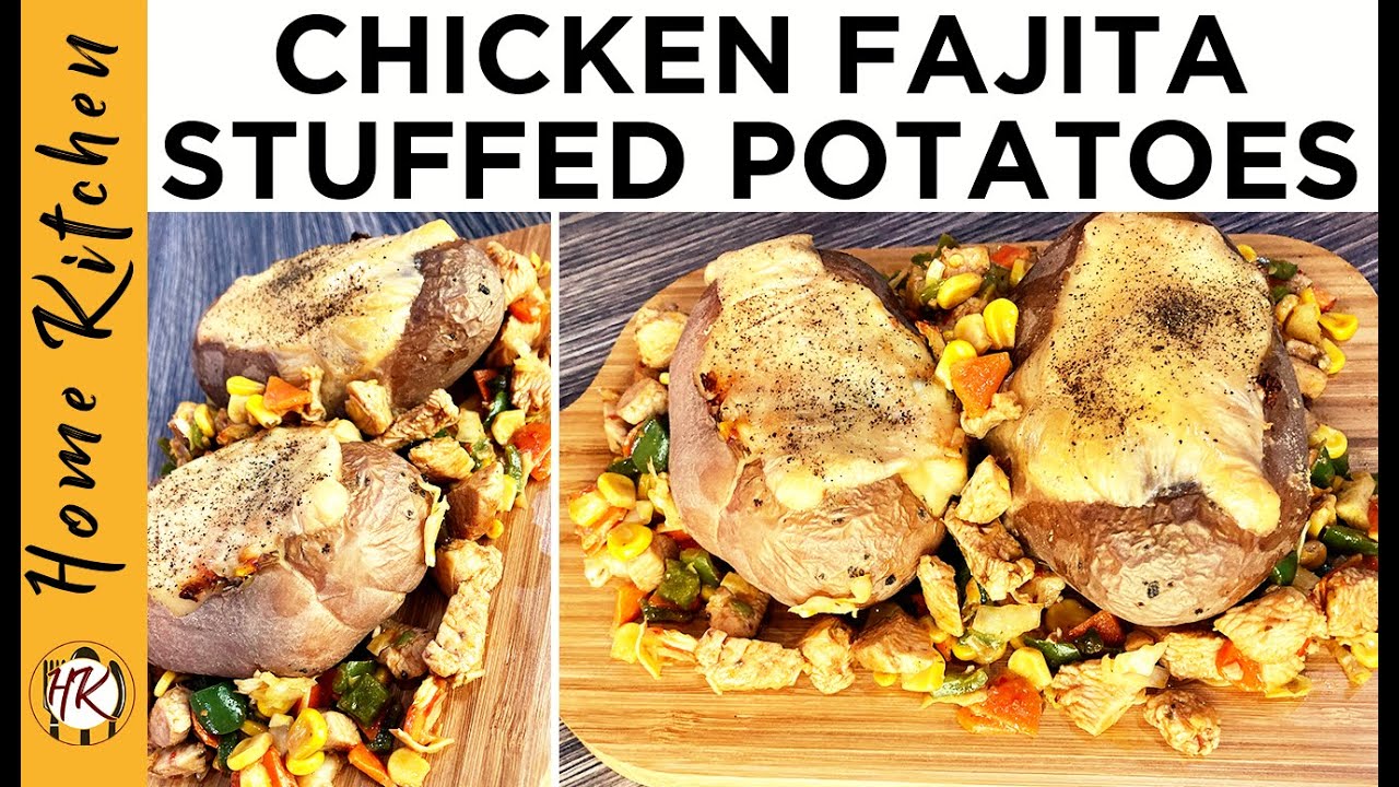 Baked potato Recipe | Baked potatoes in oven | Chicken Cheese baked potatoes | by Home Kitchen (HK).