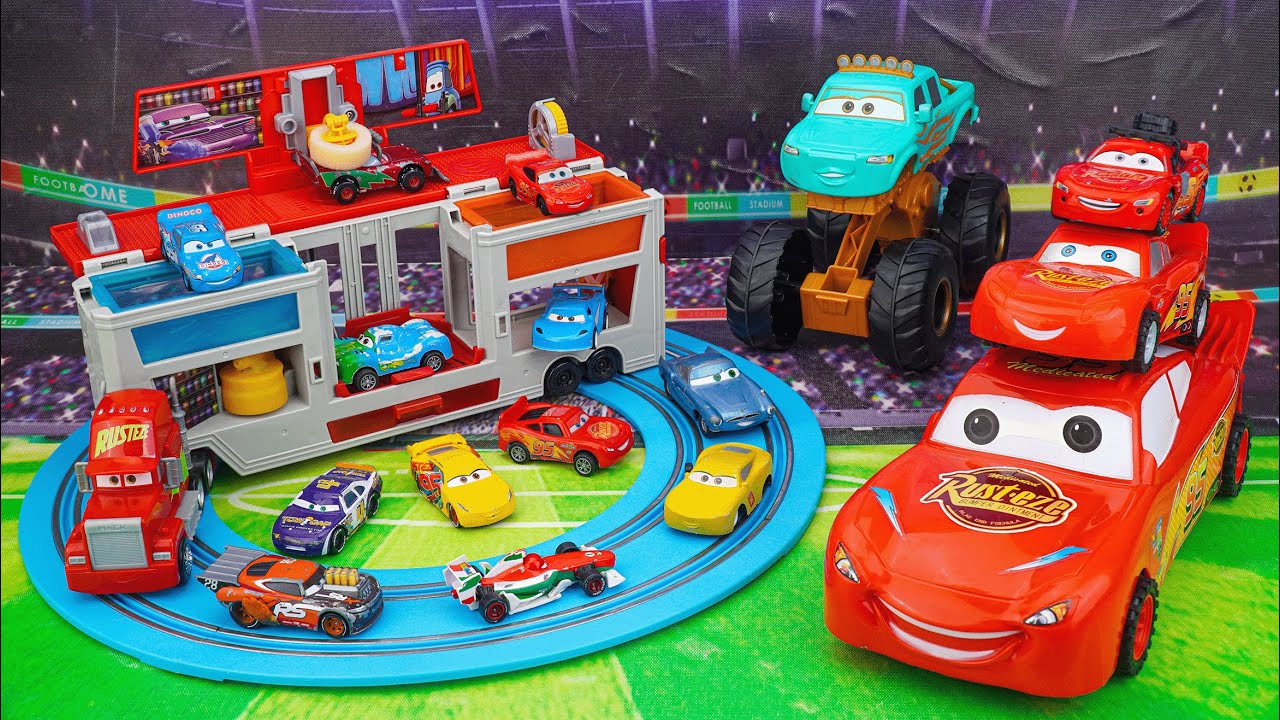 Disney Pixar Cars Unboxing Review | Lightning McQueen & Mater,Monster Truck & Mobile Paint Shop Mack